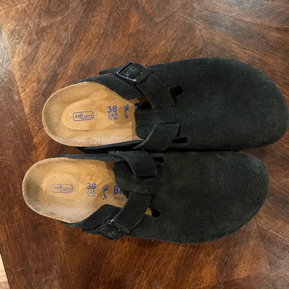 Birkenstock Black Suede Mules